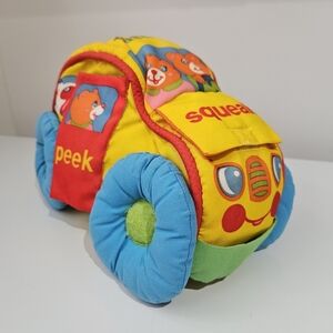 Playskool Busy Soft Vehicle Peek Rattle Squeak Crinkle Plush Car With Chime